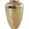 18" Gold Aluminum Brushed Vase with Hammered Top